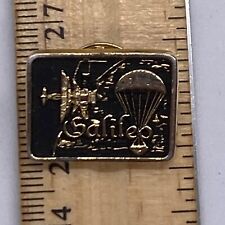 Vintage JPL NASA Galileo Probe Spacecraft Lapel Pin Gold Tone and Black picture