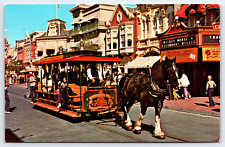 Orlando FL-Florida, Walt Disney World, Horse Drawn Street Car, Vintage Postcard picture