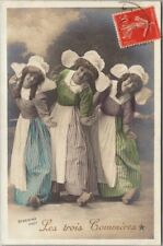 1907 French Greetings RPPC Postcard 