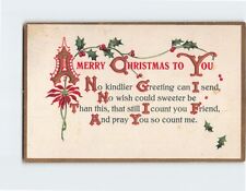 Postcard Merry Christmas To You Embossed Card picture