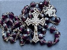 Remarkable Antique French Art Nouveau Rosary - Amethyst beads, Sterling Silver picture