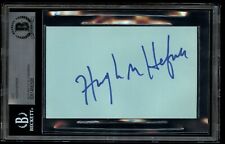 Hugh Hefner d2017 signed autograph auto 3x5 cut Founder of Playboy Magazine BAS picture