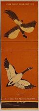 1950's Diamond Matchbook Cover Canadian Goose Pheasant in Flight Burnt Orange picture
