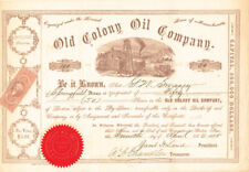 Old Colony Oil Co. - Stock Certificate - Oil Stocks and Bonds picture