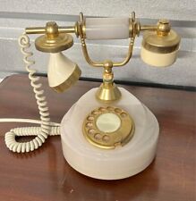 Beautiful Vintage 18-karat gold plated onyx telephone. picture