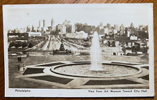 RPPC Postcard Philadelphia PA - c1940s City Skyline from Art Museum picture