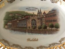 Antique German Germany Karlsbad Porcelain Scenic Souvenir Bread Basket Bowl Dish picture