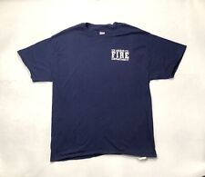 Los Angeles Co Fire Department Mens Blue T-shirt Size Large Short Sleeve Hanes picture