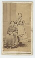 Antique ID'd CDV c1870s Two Affectionate Girls Sisters  Dewey Pittsfield, MA picture