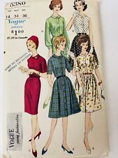 Vintage Vogue Pattern Wiggle Dress Pleated Dress 50's #5380 UNCUT Size 14 picture