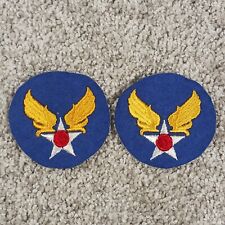 2 Vintage US Army Air Force Patches USAAF Wool Full Color Wings WWII Original picture