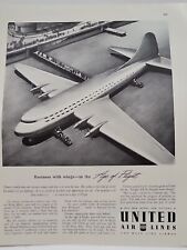 1942 United Airlines  Fortune WW2 Print Ad Airplane 