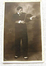 Judaica Photo of a Jewish youth playing the violin, 1932, Eretz Israel, PC size. picture
