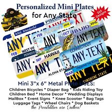 Custom Any Sate Mini Bicycle Personalized Outdoor Metal License Plate For Kids picture