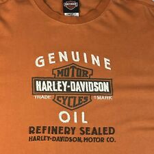 Harley Davidson Embroidered Long Sleeve L T-Shirt Oil Refinery Sealed Motor Co picture