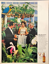1962 Seagram's VO Whisky Print Ad Partygoers Admire Rare Orchid Flower picture
