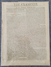 THE EXAMINER 20TH JUNE 1813  TREATY SWEDEN NAPOLEON ORIGINAL SMALL NEWSPAPER picture
