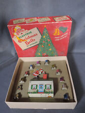 Vintage 1950's Automated Criterion Tin Litho Santa & His House w Christmas Bells picture