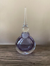 Vintage Signed Vandermark Lilac Colored Art Glass Perfume Bottle w/Teardrop Top picture