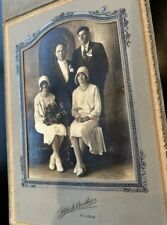 Vintage Black & White 8 x10 Wedding Photo in Vtg Tri-Fold Portrait Holder picture