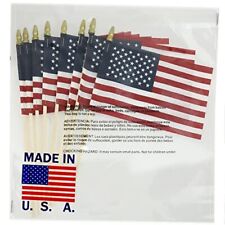 GIFTEXPRESS Set of 12, Proudly Made in U.S.A. Small American Flags 4x6  picture