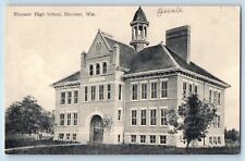 Bloomer Wisconsin WI Postcard Bloomer High School Building Exterior 1910 Antique picture
