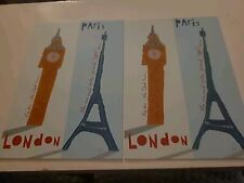 Lot of 2 Vintage Hallmark Greeting Cards Paris And London picture