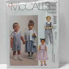 McCall's Pattern 2033 Size CC (2-3-4) Toddler Rompers Dress Jacket Shirt 1999 picture