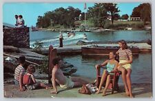 Postcard Vermont Lake Champlain Basin Harbor Club Waterfront Water Skiing 1962 picture