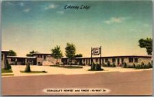 Ogallala, Nebraska Postcard LAKEWAY LODGE Highway 26 Roadside Linen c1950s picture