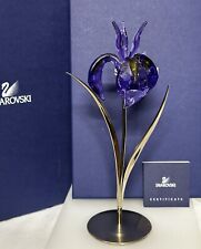 MIB Swarovski Damboa Blue Violet Exotic Flower W Stand Crystal Figurine #848449 picture