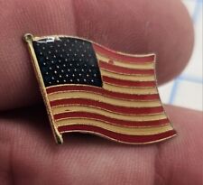 VTG Lapel Pinback Hat Pin Gold Tone New American Flag Patriotic  picture