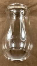 Antique Embossed Crescent Tubular Lantern Globe Clear Glass Rare picture