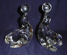 ~ Two Dancing Seal Balancing Ball Figures PAPERWEIGHTS New Martinsville Glass  picture