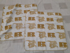 Lot of 2 Vintage Russell Corp Fabric Samples White and Gold picture