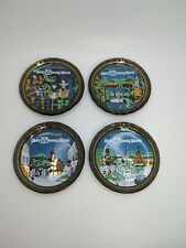 Vintage Collectible Walt Disney World Magic Kingdoms Themed Glass Plate Coasters picture