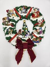 Vintage 2007 Bradford Exchange Meowy Christmas Kittens Wreath Lights Up picture