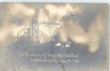 1907 The Burning of Phosphate Elevator Fernandina Beach FL, RPPC Posted Signed picture