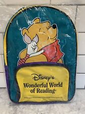 NEW Disney's Wonderful World Of Reading Winnie Pooh & Piglet Small Backpack VTG picture