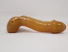 5.5” Tan Colored Penis Glass Dick Dry Pipe picture