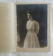 Antique Picture Portrait Victorian Woman in Dress with Necklace 1900's picture