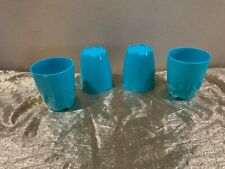 New Set of 4 Tupperware Open House Tumblers in Beautiful Aqua Color 10oz picture