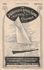 1921 Yachtsman's Annual Guide & Nautical Calendar Cover Page Sailboat Motorboat picture