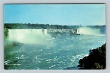 Niagara Falls NY, American Falls & Canadian Falls, New York Vintage Postcard picture