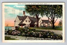 Peoria IL-Illinois, Peoria Country Club, Vintage c1932 Postcard picture