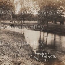 Vintage 1900s RPPC Green River Park Amboy Illinois Postcard #1 picture