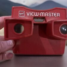 Vintage GAF View master Red & White Blue Handle W/C Bigbird Reel Works Great picture
