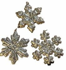 3-Gorham STERLING SILVER Snowflakes Christmas Ornaments 1974 1975 1976 picture