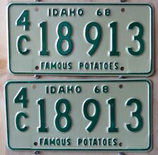 IDAHO   license plate  1968  4C 18913  all original   Cassia Co  PAIR picture