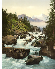 P.Z. Suisse, Kandersturz with Balmhorn Vintage Print, Switzerland Photochromy picture
